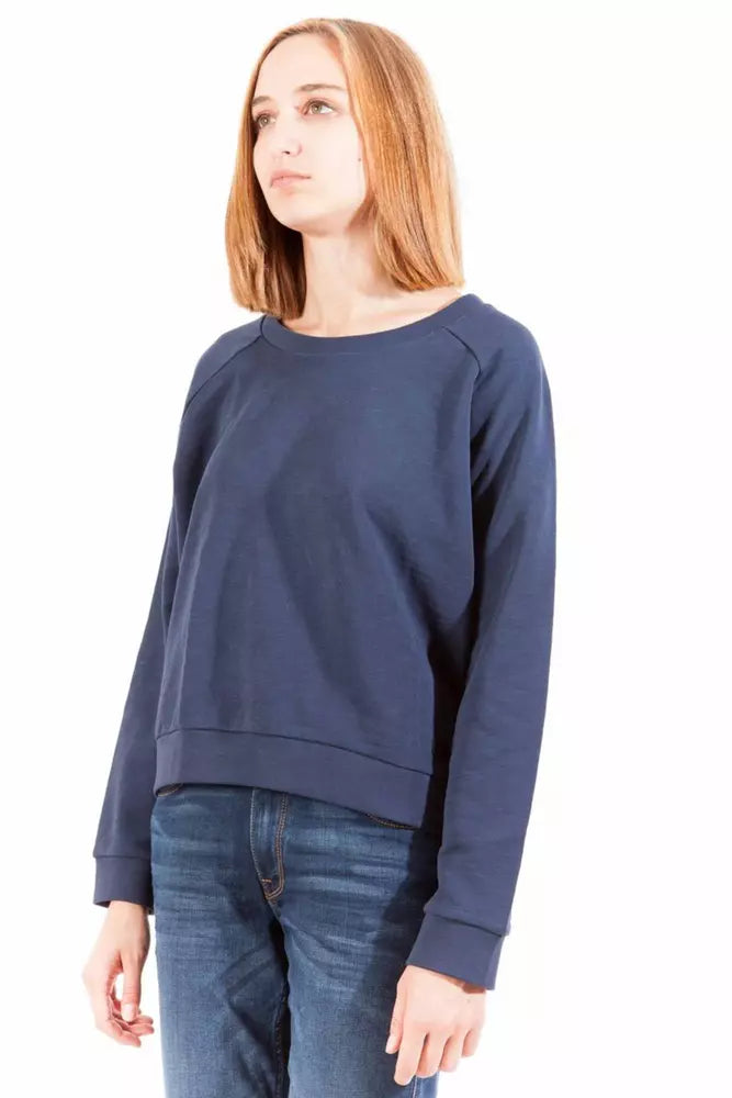 Blue Cotton Women Sweater