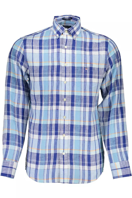 Light Blue Linen Men Shirt