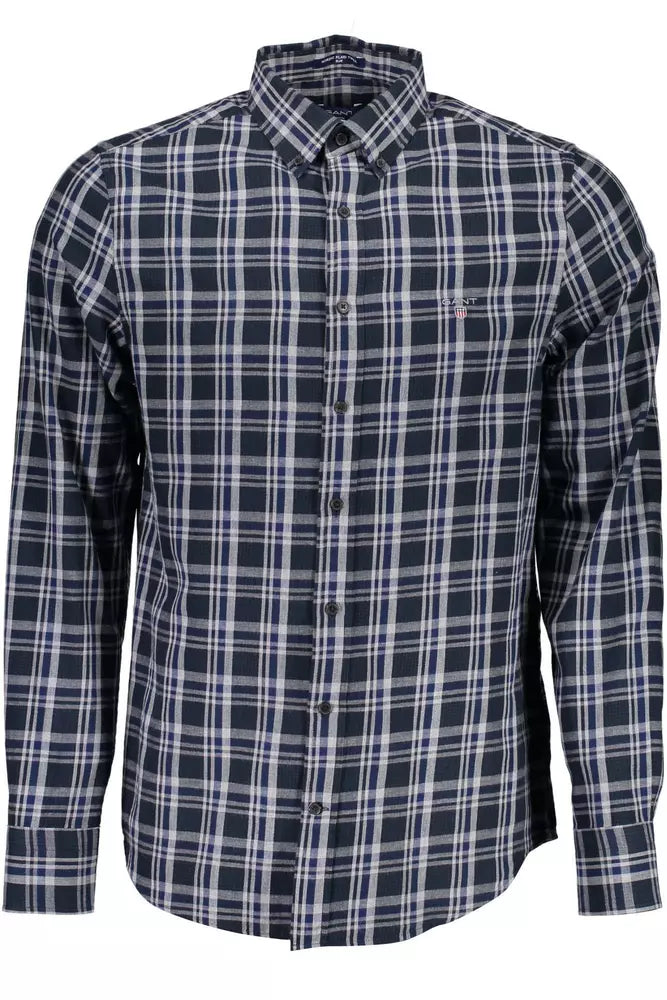 Blue Cotton Men Shirt