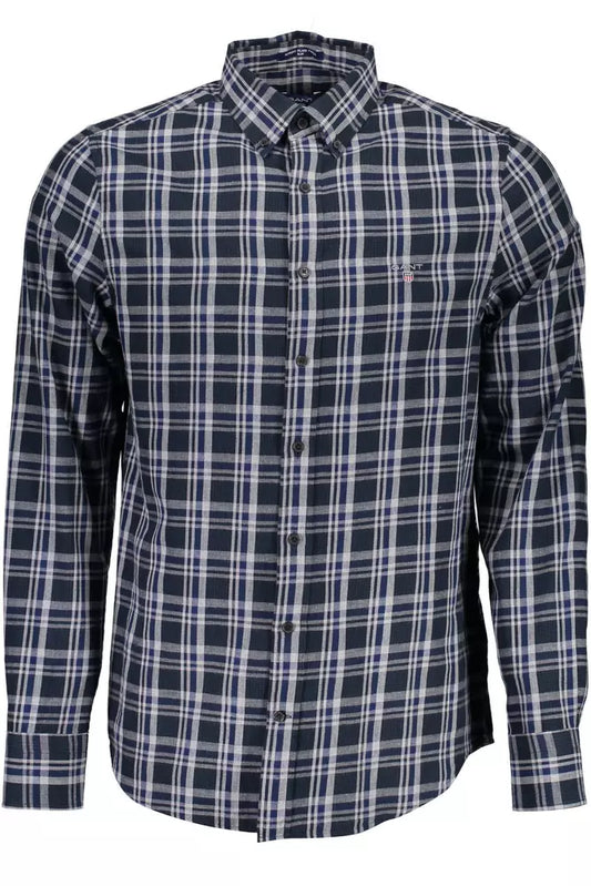 Blue Cotton Men Shirt
