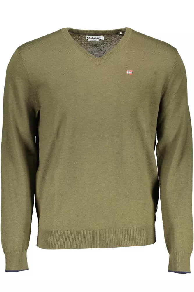 Green Wool Men Shirt