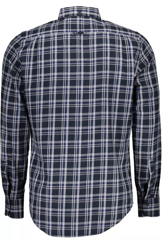 Blue Cotton Men Shirt