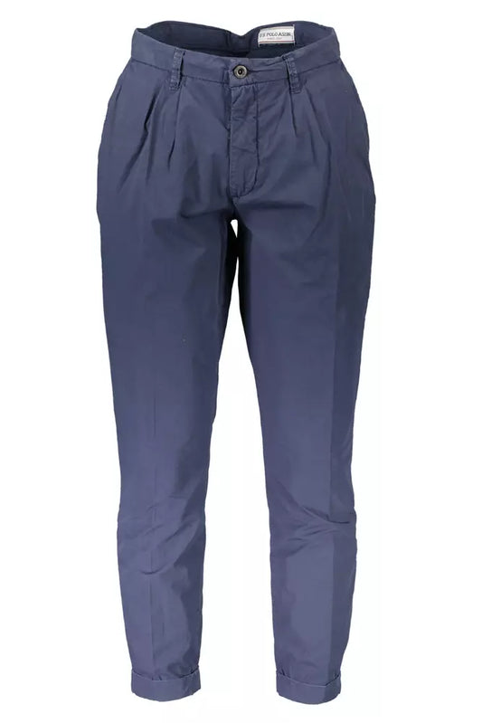 Blue Cotton Men Pant