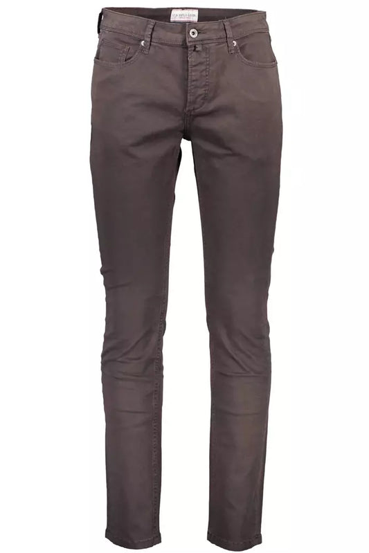 Brown Cotton Men Jeans