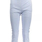 Light Blue Polyester Women Pant