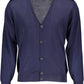 Blue Wool Men Cardigan