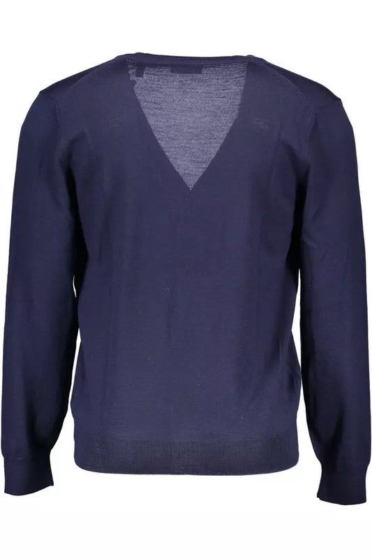 Blue Wool Men Cardigan
