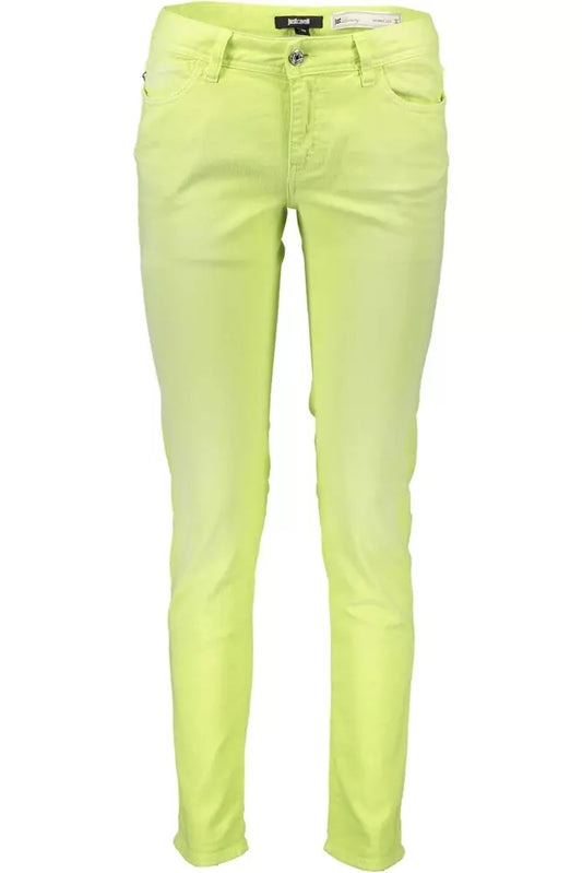 Yellow Cotton Women Jean