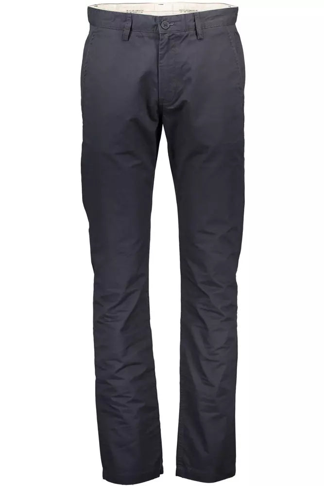 Blue Cotton Men Pant