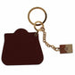 Brown Leather Miss SICILY Gold Finder Chain Keychain