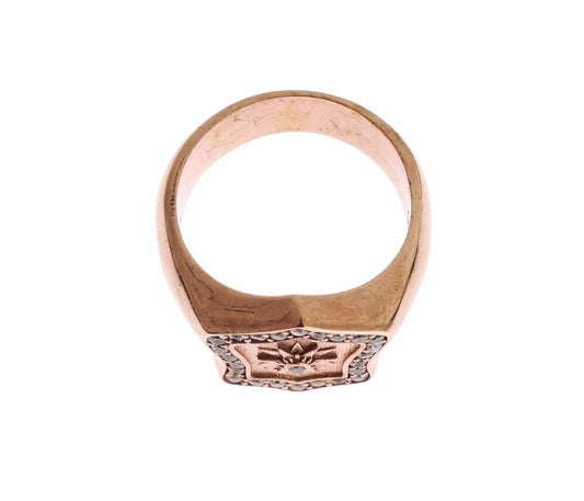 Chic Pink Gold Plated Sterling Silver Ring