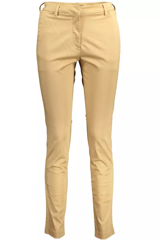 Beige Cotton Women Pant