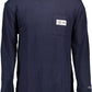 Blue Cotton Men Sweater