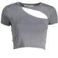 Gray Cotton Women T-Shirt