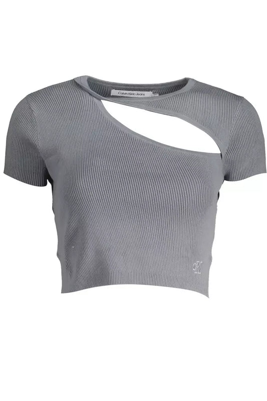 Gray Cotton Women T-Shirt