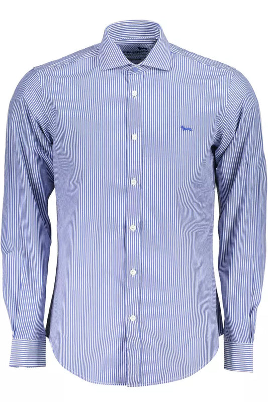 Blue Cotton Men Shirt