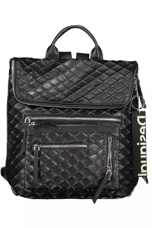 Black Polyethylene Women Backpack