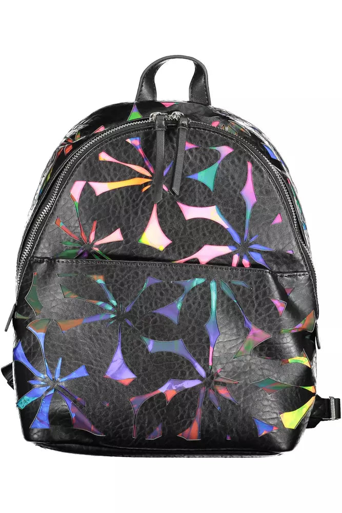 Black Polyethylene Women Backpack