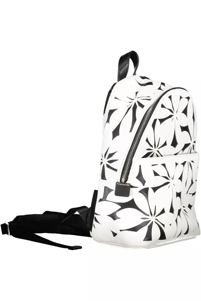 White Polyethylene Women Backpack