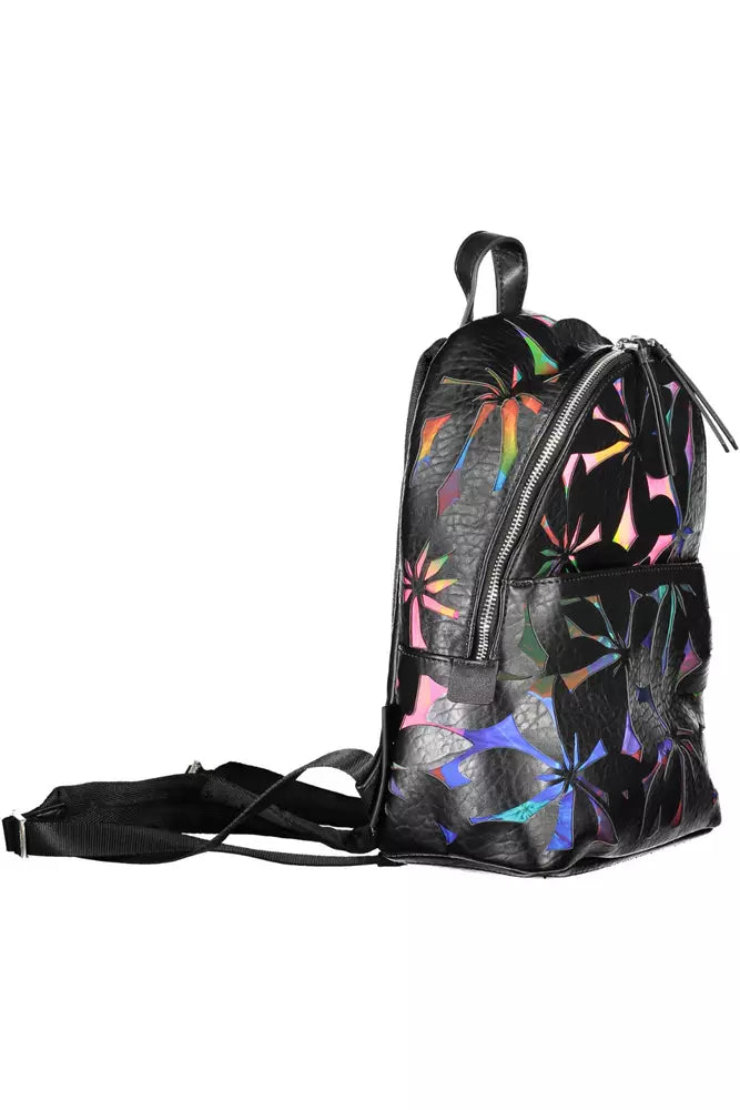 Black Polyethylene Women Backpack
