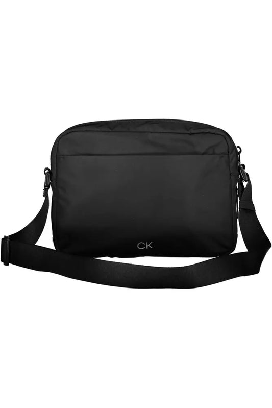 Black Polyester Men Shoulder Bag