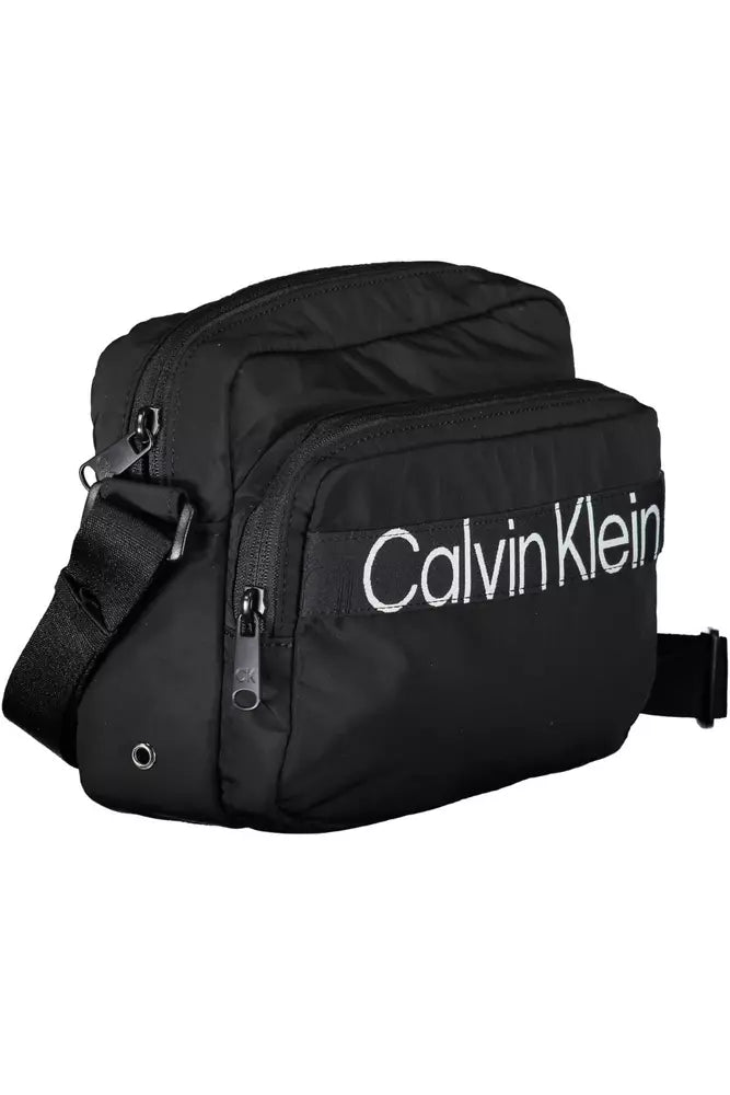 Black Polyester Men Shoulder Bag