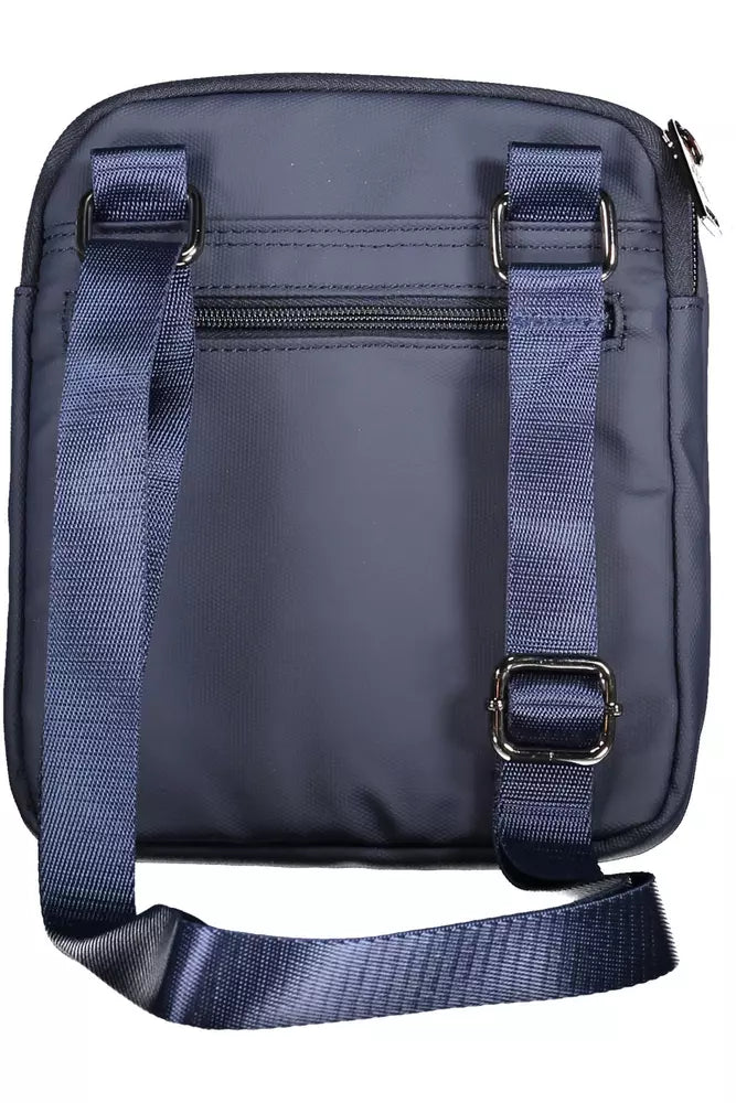 Blue Polyester Men Shoulder Bag