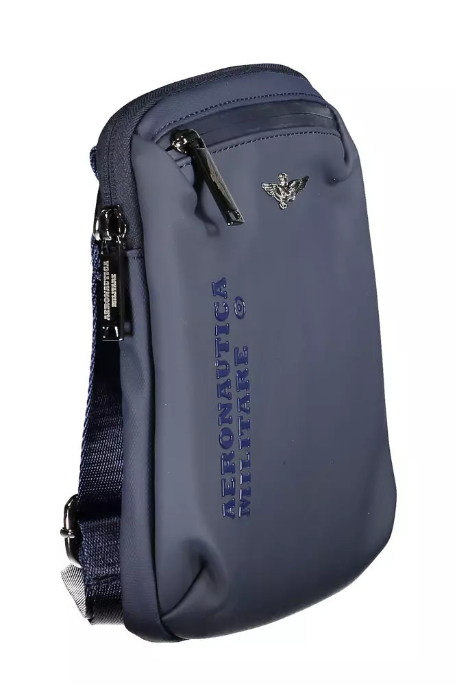 Blue Polyester Men Shoulder Bag