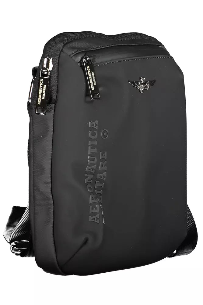Black Polyester Men Shoulder Bag