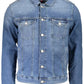 Blue Cotton Men Jacket