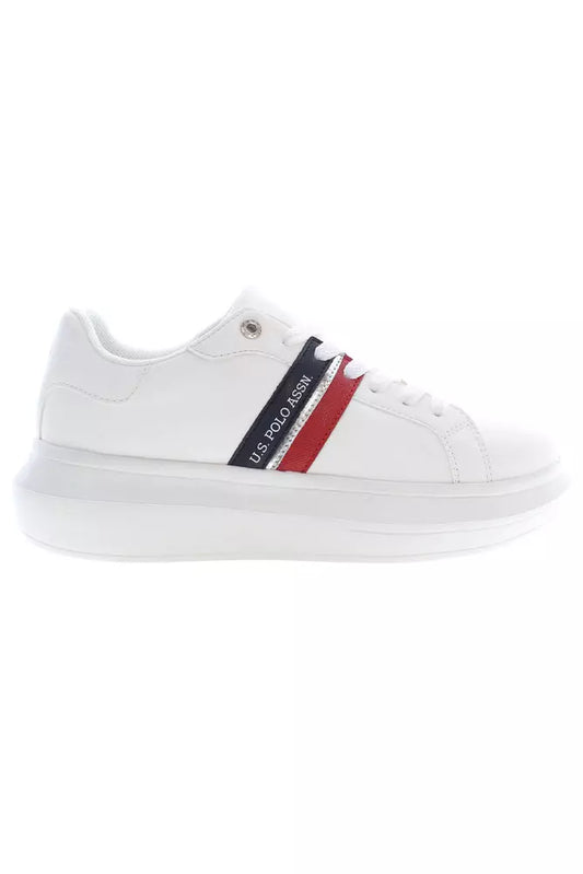 White Polyester Women Sneaker