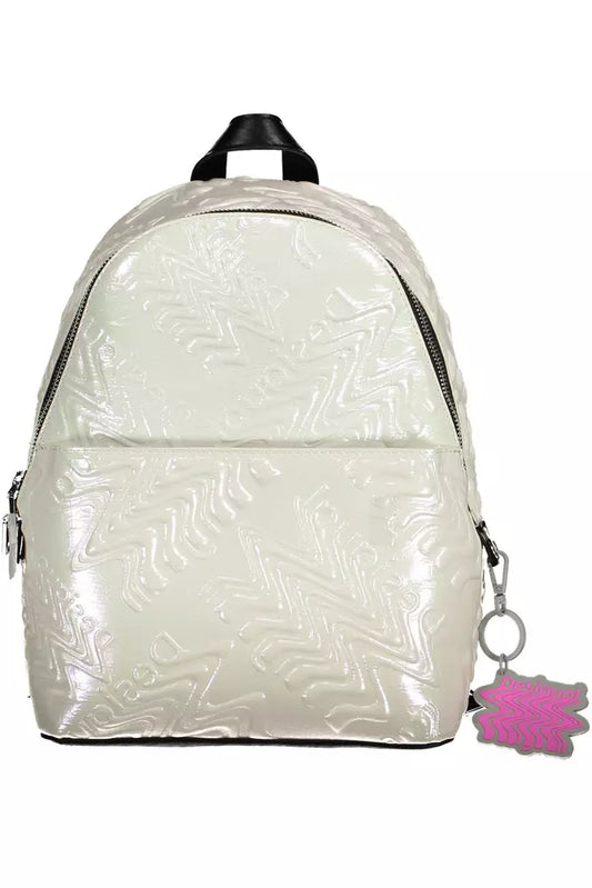 White Polyethylene Women Backpack