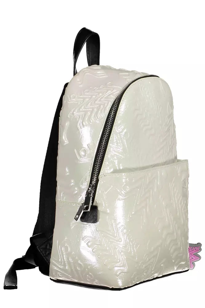 White Polyethylene Women Backpack
