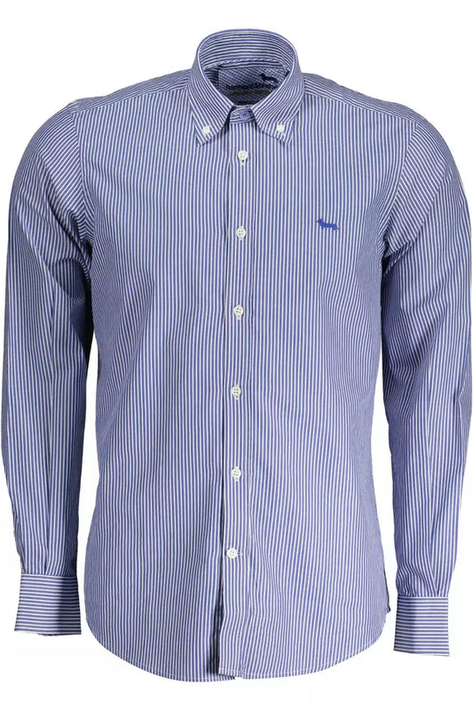 Blue Cotton Men Shirt