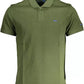 Green Cotton Men Polo Shirt