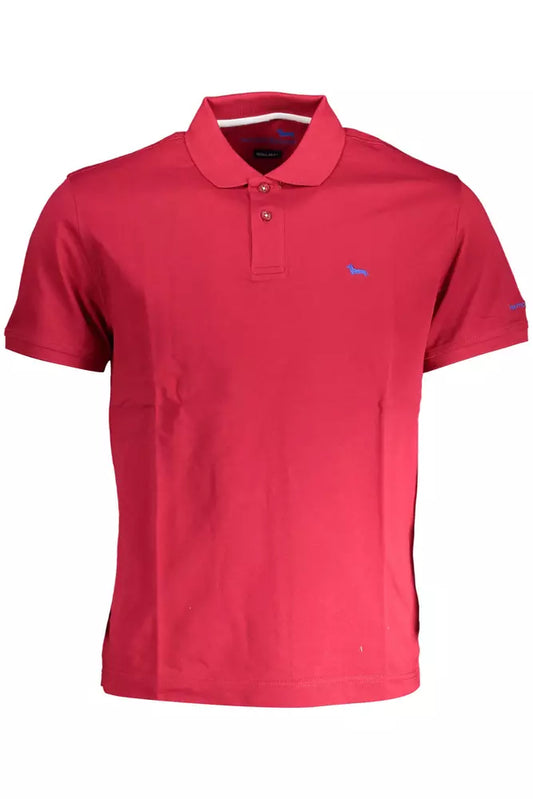 Red Cotton Men Polo Shirt