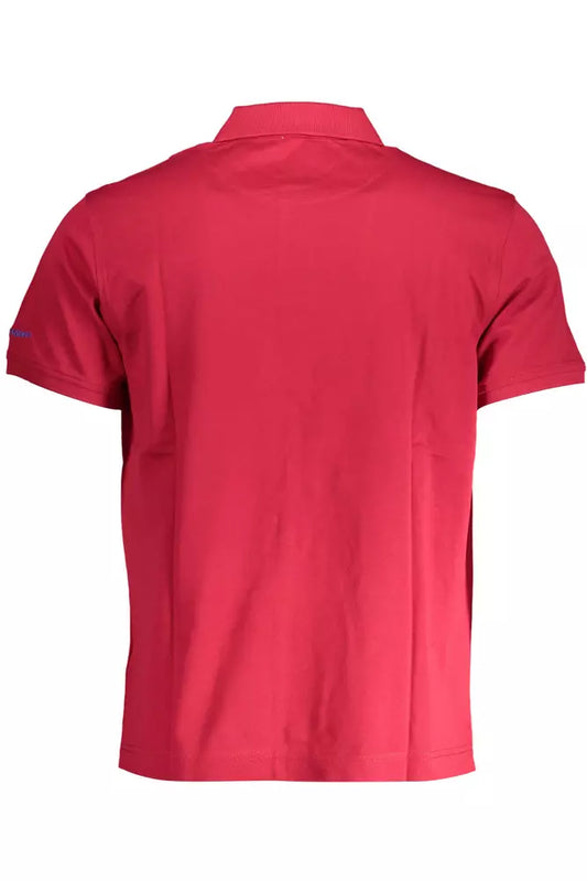 Red Cotton Men Polo Shirt
