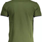 Green Cotton Men Polo Shirt