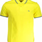 Yellow Cotton Men Polo Shirt