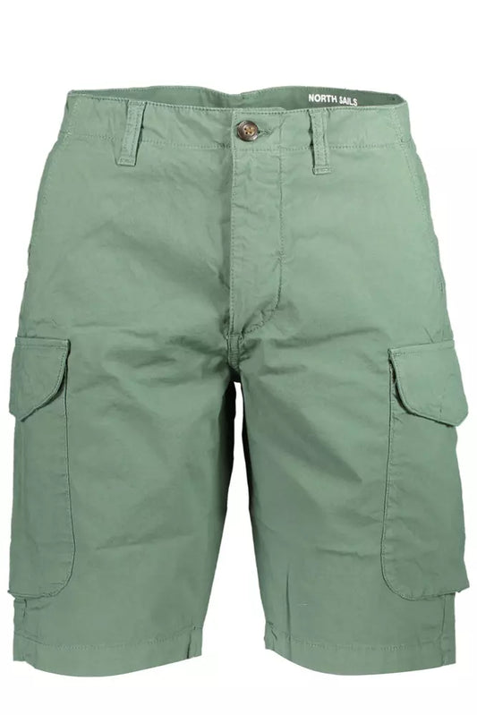 Green Cotton Men Bermuda Pants