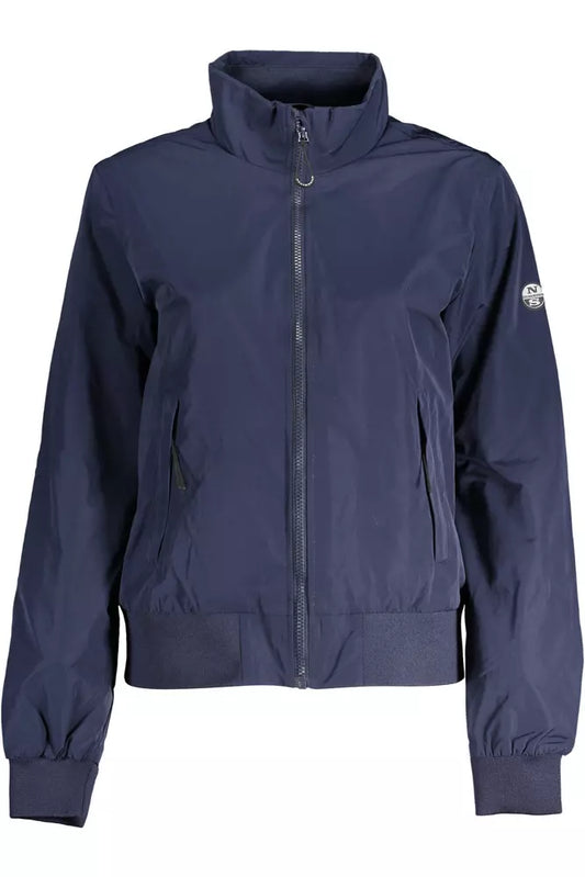 Blue Polyester Women Jacket