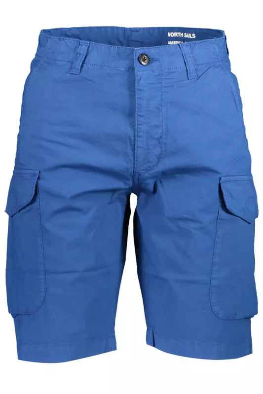 Blue Cotton Men Bermuda Trouser