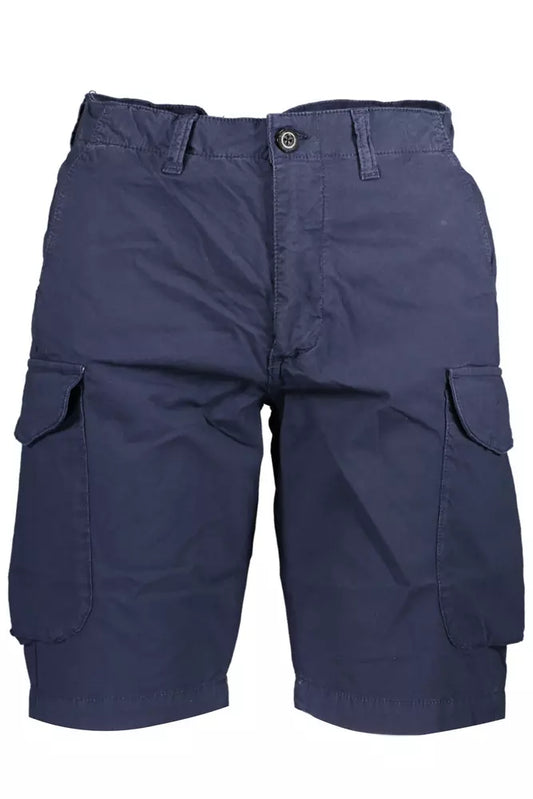 Blue Cotton Men Bermuda Trousers
