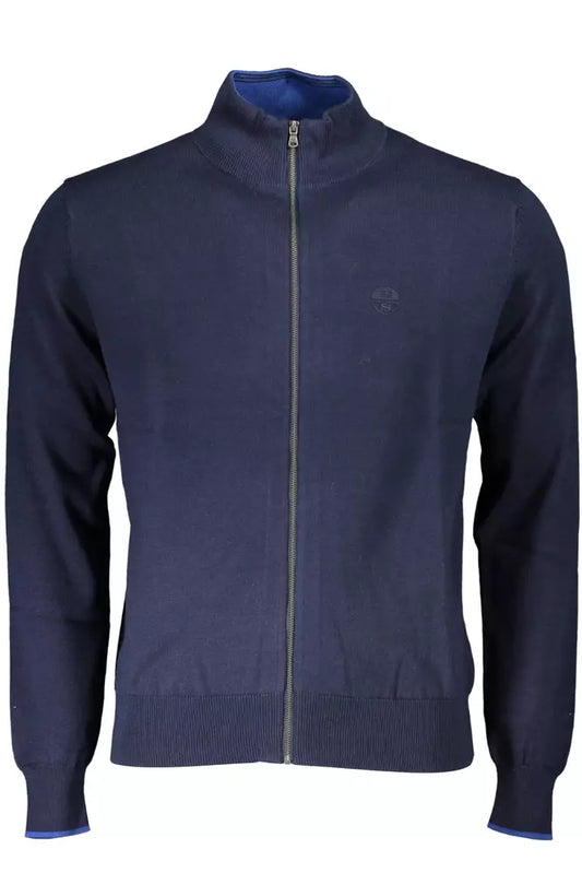 Blue Cotton Men Cardigan