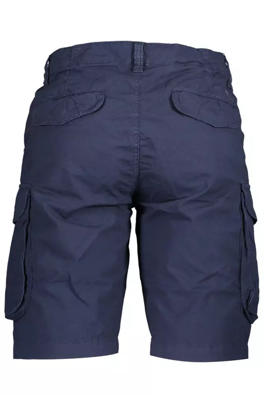 Blue Cotton Men Bermuda Trousers
