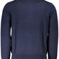 Blue Cotton Men Cardigan