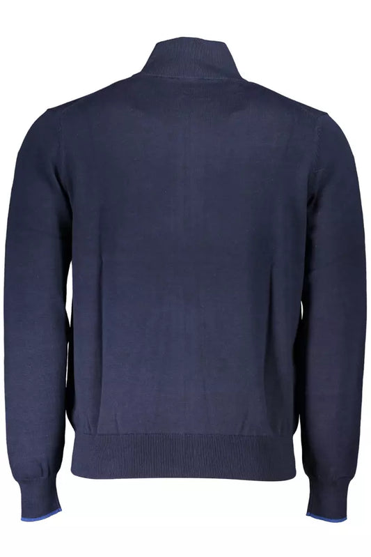 Blue Cotton Men Cardigan