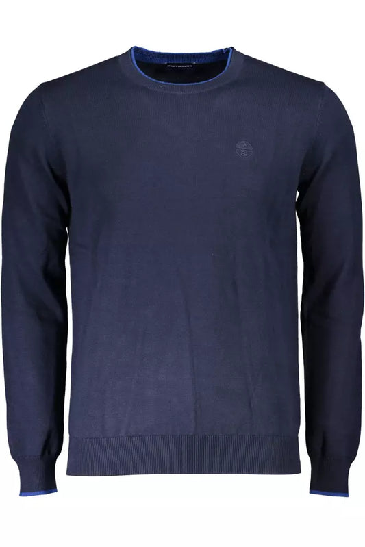 Blue Cotton Men Sweater