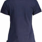 Blue Cotton Women Polo Shirt