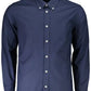 Blue Cotton Men Shirt